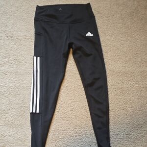 Adidas Black and White Striped Leggings